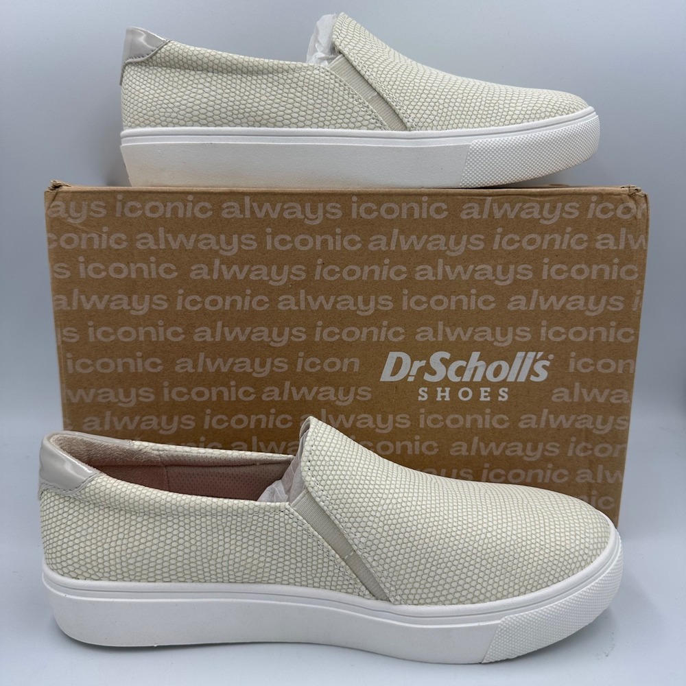 Dr. Scholl's Nova Slip On Sneakers Women 8M Cream Snake Embossed New - Picture 4 of 10